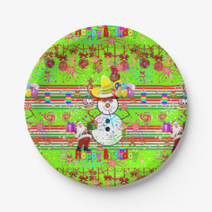 Happy Birthday-Borden voor kerstpapier, Papieren Bordje