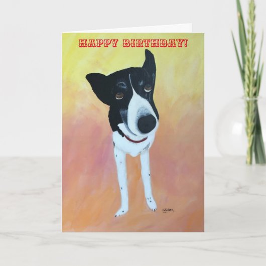 Happy Birthday, Border Collie Dog Painting Kaarten (Voorkant)