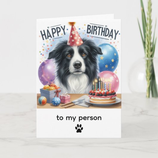 Happy Birthday Border Collie From Dog  Kaart (Voorkant)