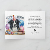 Happy Birthday Border Collie From Dog  Kaart (Binnen)