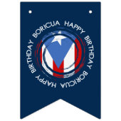 Happy Birthday Boricua, Puerto Rico Flag Vlaggetjes (Eerste vlag)