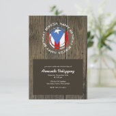 Happy Birthday Boricua Theme on Rustic Wood Kaart (Staand voorkant)