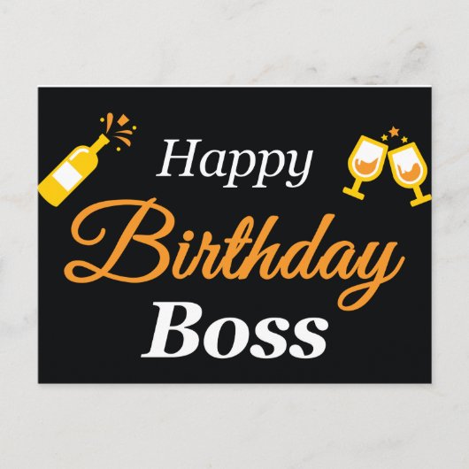 Happy Birthday Boss Briefkaart (Voorkant)
