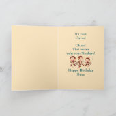 Happy Birthday Boss Circus Monkeys Funny Kaart (Binnen)