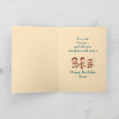 Happy Birthday Boss Circus Monkeys Kaart (Binnen)