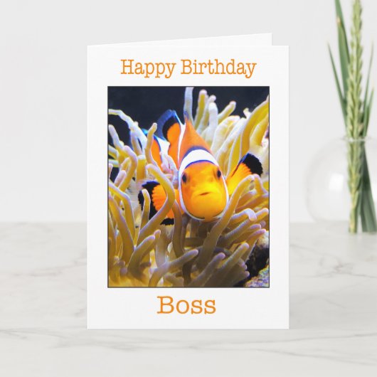 Happy Birthday Boss Clown Fish Kaart (Voorkant)