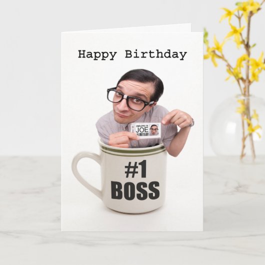 Happy Birthday Boss Cup van Joe Kaart (Gele Bloem)