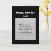 Happy Birthday Boss-definitie van Relax Humor Kaart (Gele Bloem)