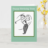 Happy Birthday Boss Gentleman Golfer Kaart (Gele Bloem)