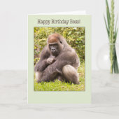 Happy Birthday Boss Gorilla in Natuur Kaart (Voorkant)