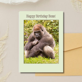 Happy Birthday Boss Gorilla in Natuur Kaart