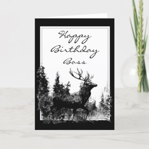 Happy Birthday Boss Stag, Deer Kaart