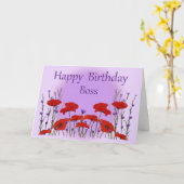 Happy Birthday Boss uit groep met papavers Kaart (Gele Bloem)