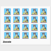 Happy Birthday Boston Terrier Cupcakes Stickers (Vel)