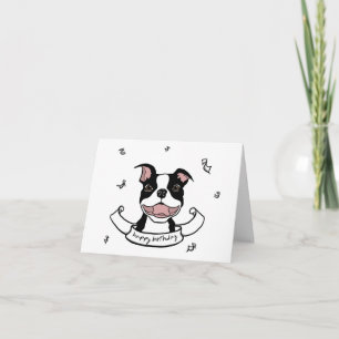 Happy Birthday Boston Terrier Dog Kaart