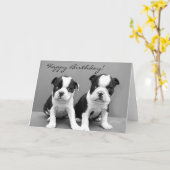 Happy Birthday Boston Terrier wenskaart Kaart (Gele Bloem)
