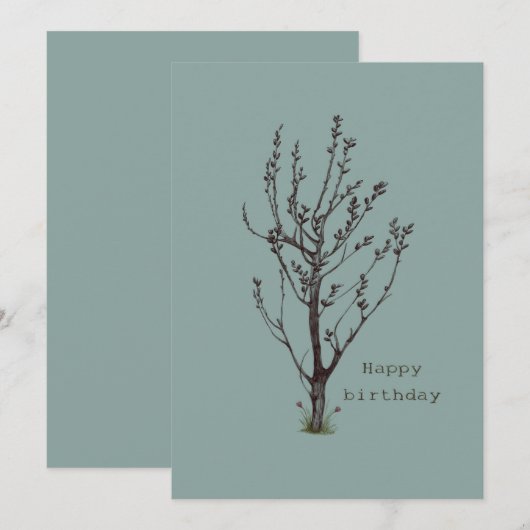 Happy Birthday Botanical Kaart (Voorkant / Achterkant)