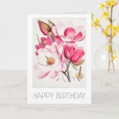 HAPPY BIRTHDAY BOTANICAL " MAGNOLIA" KAART (Gele Bloem)