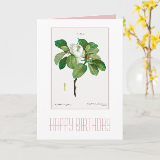 HAPPY BIRTHDAY BOTANICAL "MAGNOLIA" KAART (Gele Bloem)