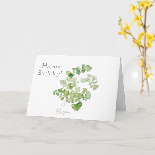 Happy Birthday  Botanische Waterverf Kaart (Gele Bloem)