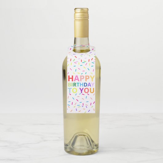 Happy Birthday Bottle Label (Op fles)