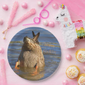 Happy Birthday Bottomes up Duck Papieren Bordje (Feest)