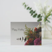 Happy Birthday Bouquet Briefkaart (Staand voorkant)