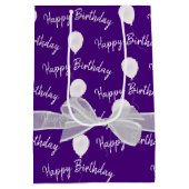 Happy Birthday Bow en Balloons Medium Cadeauzakje (Achterkant)