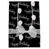 Happy Birthday Bow en Balloons Medium Cadeauzakje (Achterkant)