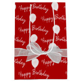 Happy Birthday Bow en Balloons Medium Cadeauzakje (Achterkant)