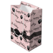 Happy Birthday Bow en Polka Dot Balloons Medium Cadeauzakje (Voorkant Gekanteld)