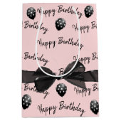 Happy Birthday Bow en Polka Dot Balloons Medium Cadeauzakje (Voorkant)