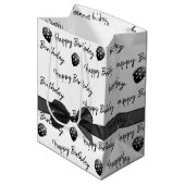 Happy Birthday Bow en Polka Dot Balloons Medium Cadeauzakje (Voorkant Gekanteld)
