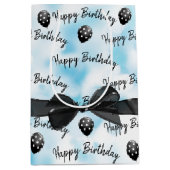 Happy Birthday Bow en Polka Dot Balloons Medium Cadeauzakje (Voorkant)