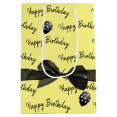 Happy Birthday Bow en Polka Dot Balloons Medium Cadeauzakje (Achterkant)