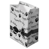 Happy Birthday Bow en Polka Dot Balloons Medium Cadeauzakje (Voorkant Gekanteld)