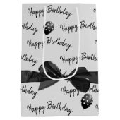 Happy Birthday Bow en Polka Dot Balloons Medium Cadeauzakje (Achterkant)