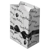 Happy Birthday Bow en Polka Dot Balloons Medium Cadeauzakje (Achterkant Gekanteld)