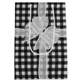 Happy Birthday Bow op Gingham Medium Cadeauzakje (Achterkant)