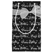 Happy Birthday Bow op poka Dots Klein Cadeauzakje (Voorkant)