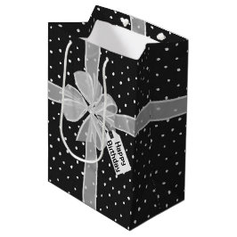 Happy Birthday Bow op poka Dots Medium Cadeauzakje