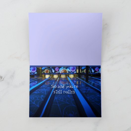 Happy Birthday Bowling Kaart (Binnen)