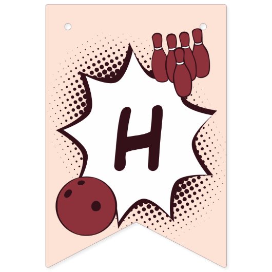 Happy Birthday Bowling Party Vlaggetjes (Tweede vlag)