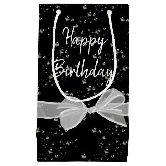 Happy Birthday Bows en Bubbles Klein Cadeauzakje (Voorkant)