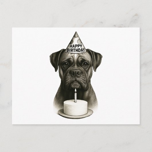 Happy Birthday Boxer Dog Feestdagenkaart (Voorkant)