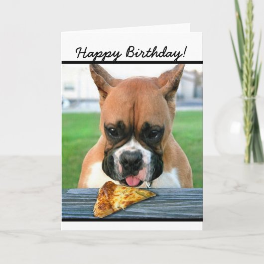 Happy Birthday boxer dog greeting card Kaart (Voorkant)