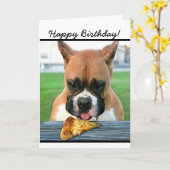 Happy Birthday boxer dog greeting card Kaart (Gele Bloem)
