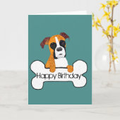 Happy Birthday Boxer Dog Kaart (Gele Bloem)