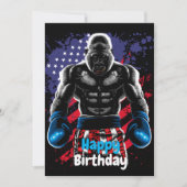 Happy Birthday boxer gorilla Kaart (Voorkant)