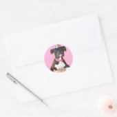Happy Birthday Boxer hondenstickers Ronde Sticker (Envelop)